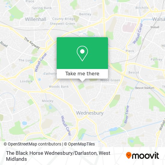 The Black Horse Wednesbury / Darlaston map