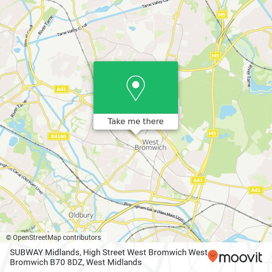 SUBWAY Midlands, High Street West Bromwich West Bromwich B70 8DZ map