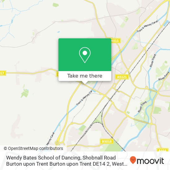 Wendy Bates School of Dancing, Shobnall Road Burton upon Trent Burton upon Trent DE14 2 map