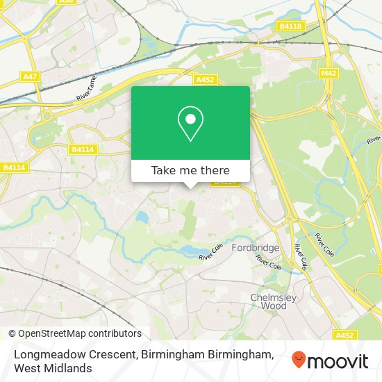 Longmeadow Crescent, Birmingham Birmingham map