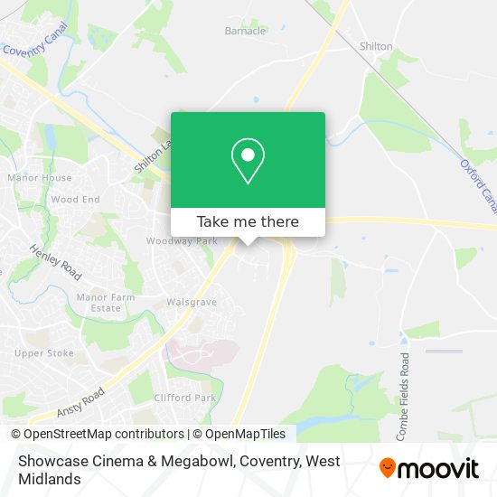Showcase Cinema & Megabowl, Coventry map