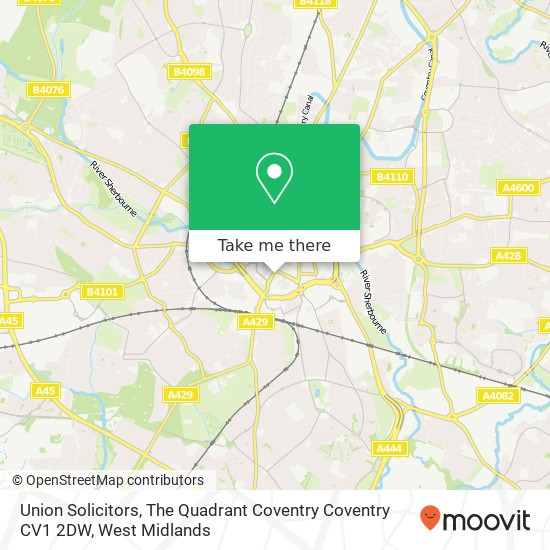 Union Solicitors, The Quadrant Coventry Coventry CV1 2DW map