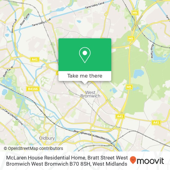 McLaren House Residential Home, Bratt Street West Bromwich West Bromwich B70 8SH map