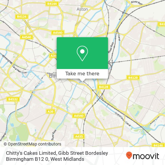 Chitty's Cakes Limited, Gibb Street Bordesley Birmingham B12 0 map