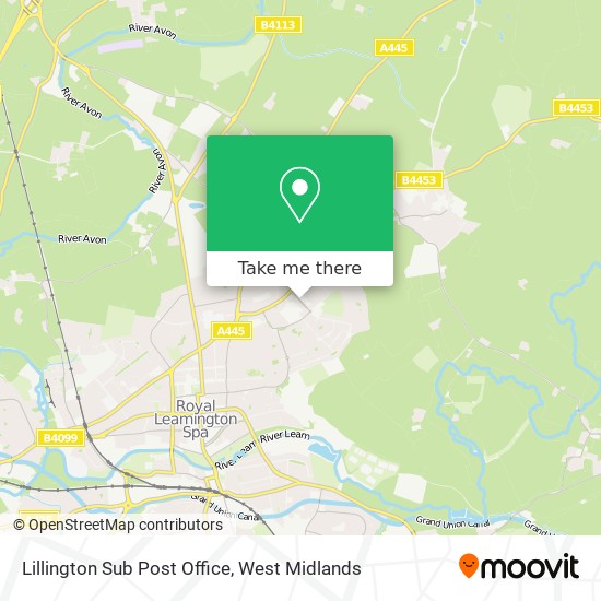 Lillington Sub Post Office map