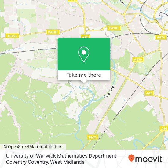 University of Warwick Mathematics Department, Coventry Coventry map