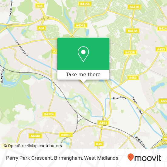 Perry Park Crescent, Birmingham map