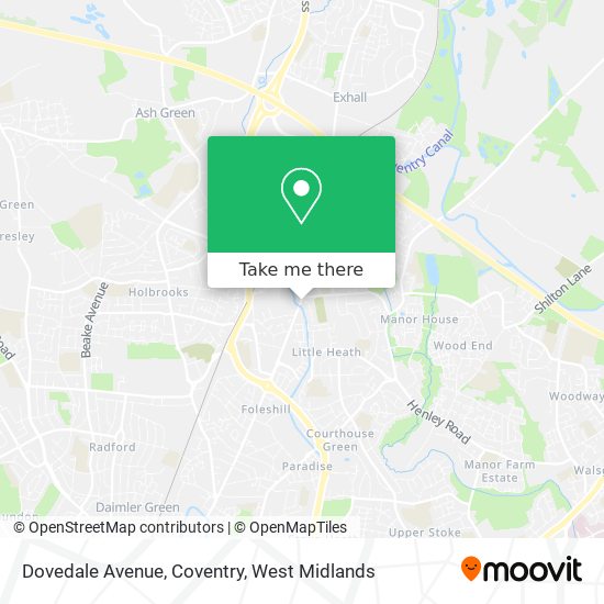 Dovedale Avenue, Coventry map