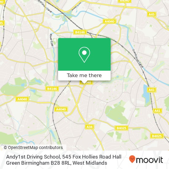 Andy1st Driving School, 545 Fox Hollies Road Hall Green Birmingham B28 8RL map