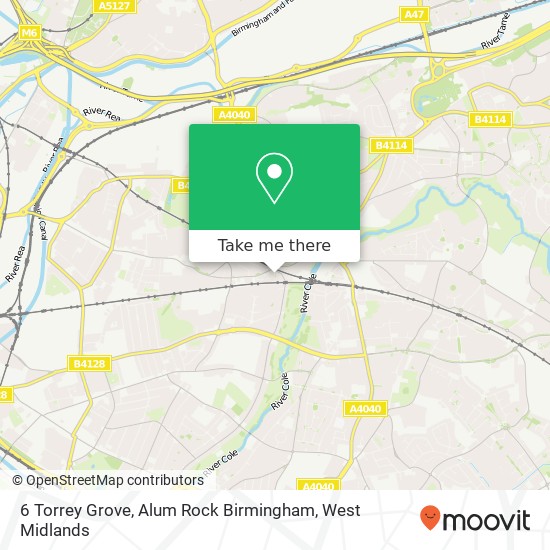 6 Torrey Grove, Alum Rock Birmingham map