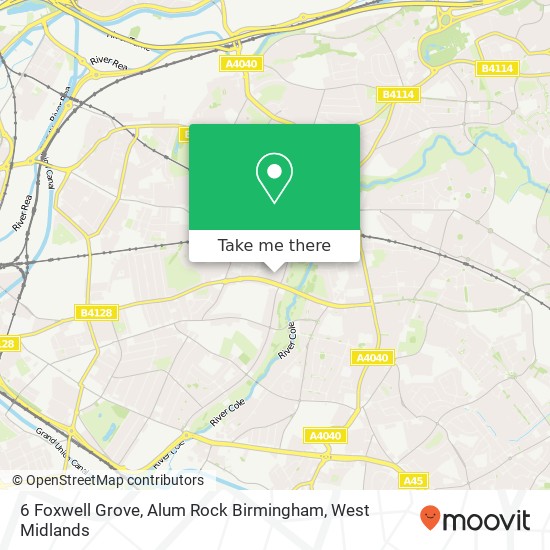 6 Foxwell Grove, Alum Rock Birmingham map