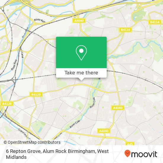 6 Repton Grove, Alum Rock Birmingham map