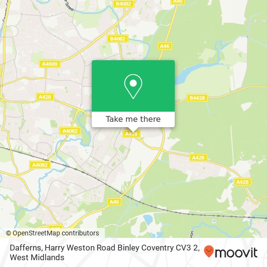 Dafferns, Harry Weston Road Binley Coventry CV3 2 map