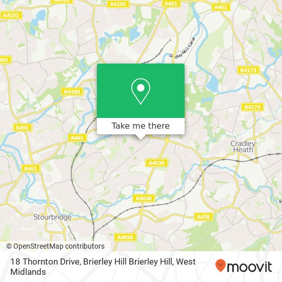 18 Thornton Drive, Brierley Hill Brierley Hill map