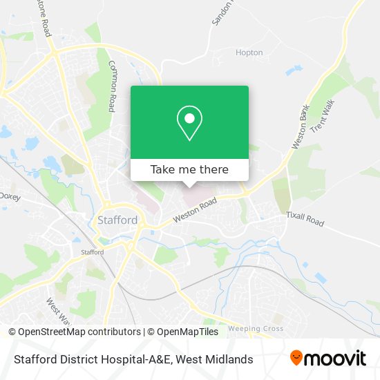 Stafford District Hospital-A&E map