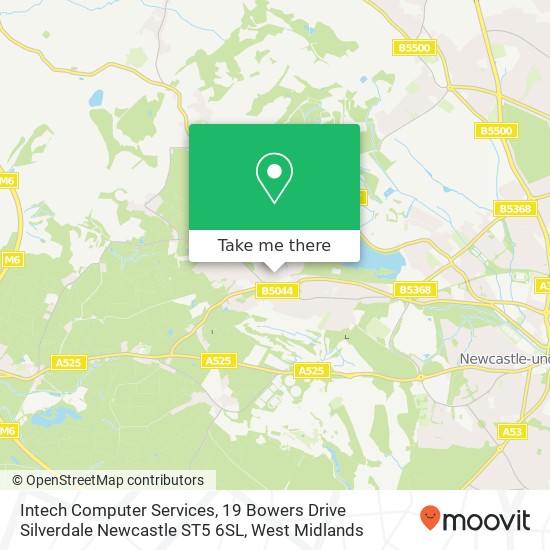 Intech Computer Services, 19 Bowers Drive Silverdale Newcastle ST5 6SL map