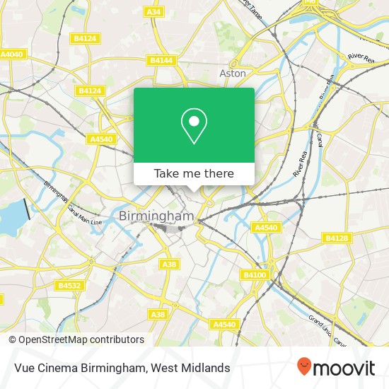 Vue Cinema Birmingham map