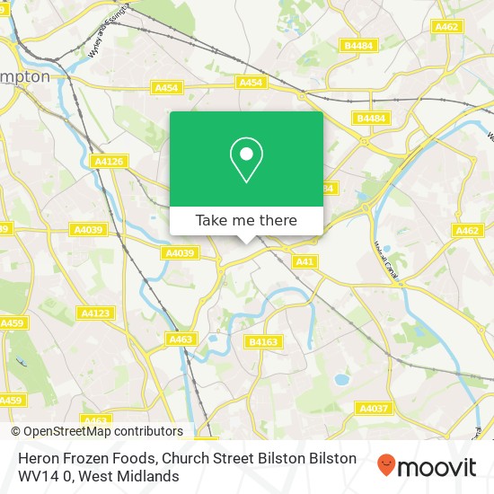 Heron Frozen Foods, Church Street Bilston Bilston WV14 0 map