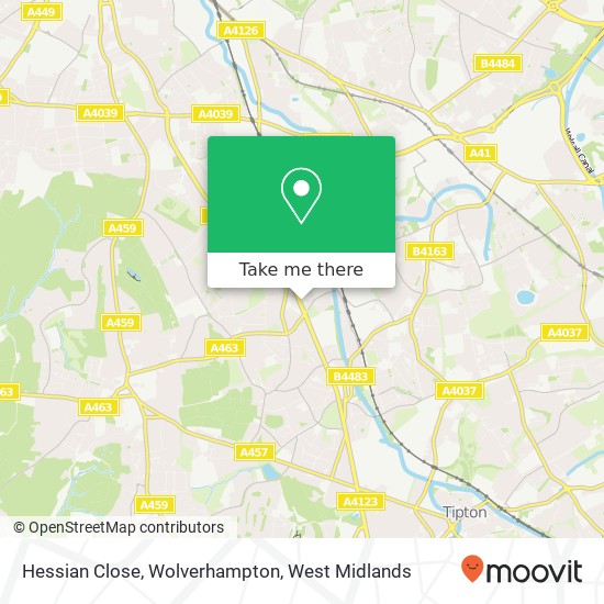 Hessian Close, Wolverhampton map