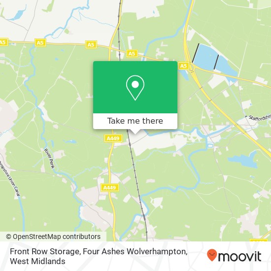 Front Row Storage, Four Ashes Wolverhampton map