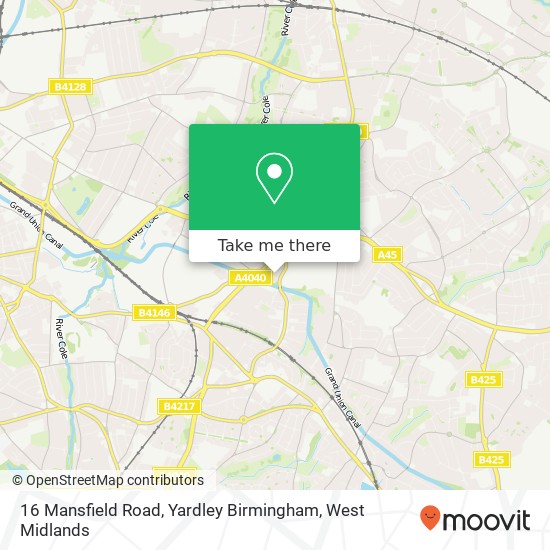 16 Mansfield Road, Yardley Birmingham map