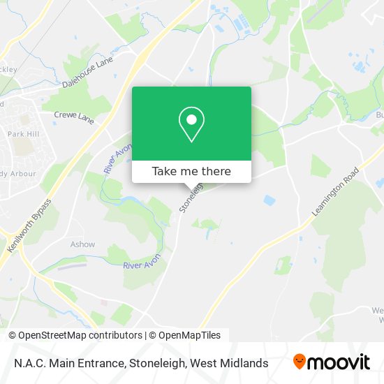 N.A.C. Main Entrance, Stoneleigh map