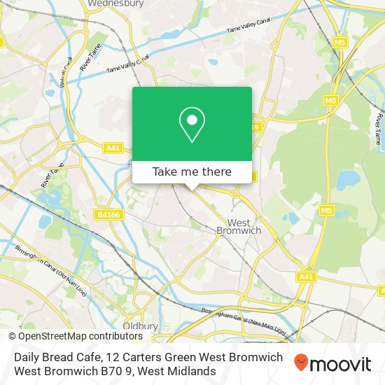 Daily Bread Cafe, 12 Carters Green West Bromwich West Bromwich B70 9 map