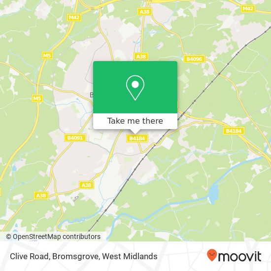 Clive Road, Bromsgrove map