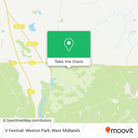 V Festival- Weston Park map