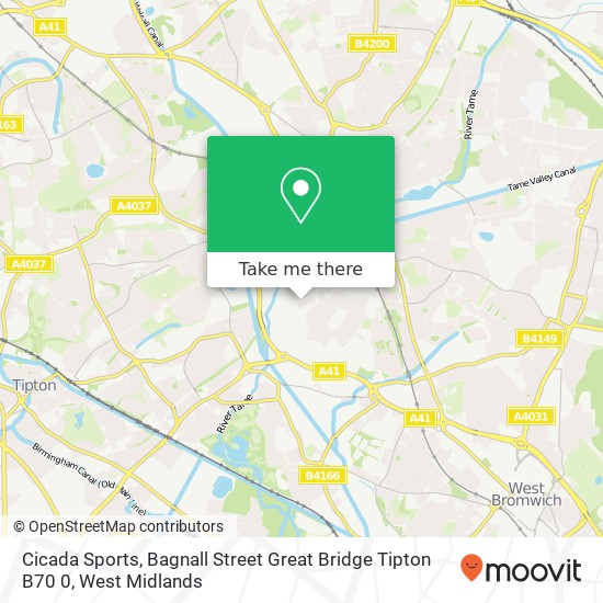 Cicada Sports, Bagnall Street Great Bridge Tipton B70 0 map