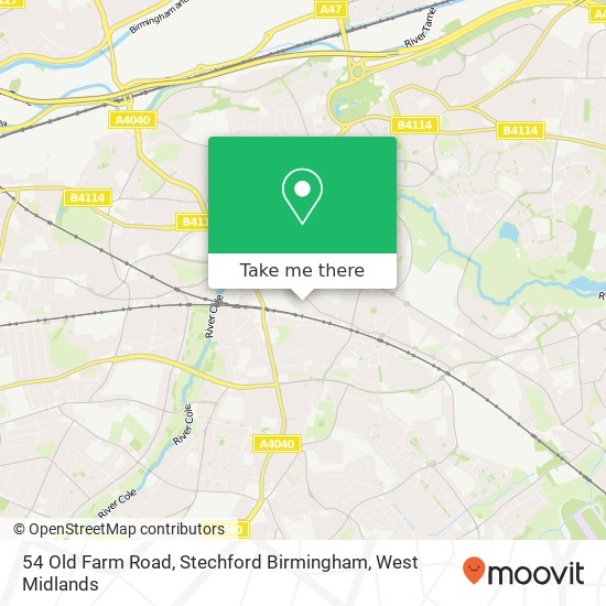 54 Old Farm Road, Stechford Birmingham map