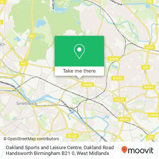 Oakland Sports and Leisure Centre, Oakland Road Handsworth Birmingham B21 0 map