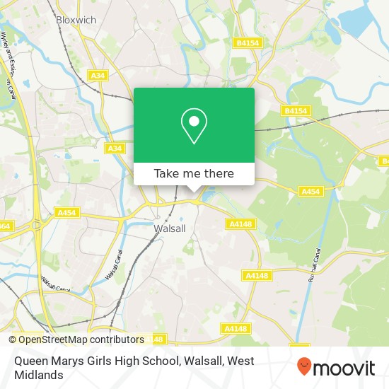 Queen Marys Girls High School, Walsall map