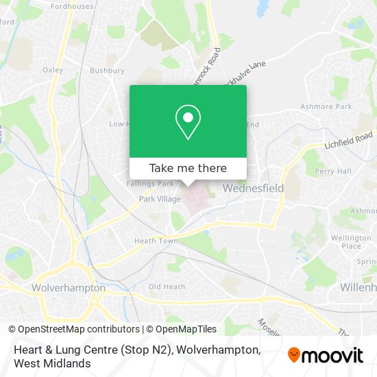 Heart & Lung Centre (Stop N2), Wolverhampton map