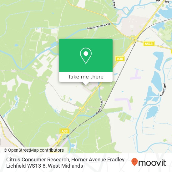Citrus Consumer Research, Horner Avenue Fradley Lichfield WS13 8 map