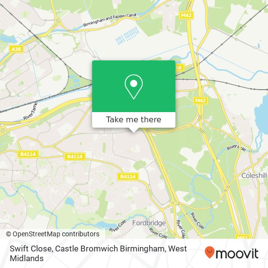 Swift Close, Castle Bromwich Birmingham map