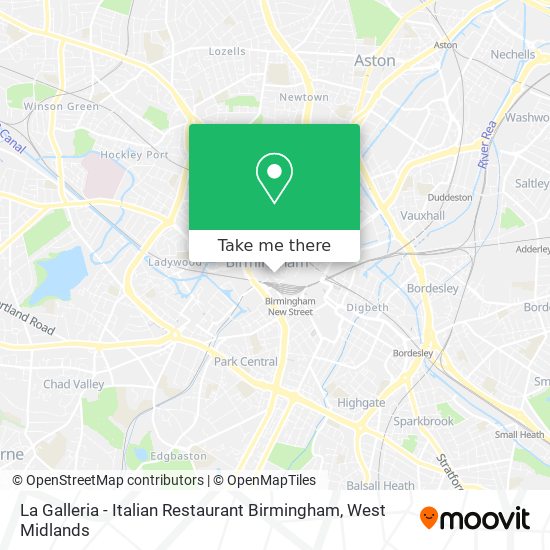 La Galleria - Italian Restaurant Birmingham map