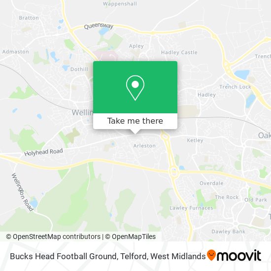 Bucks Head Football Ground, Telford map