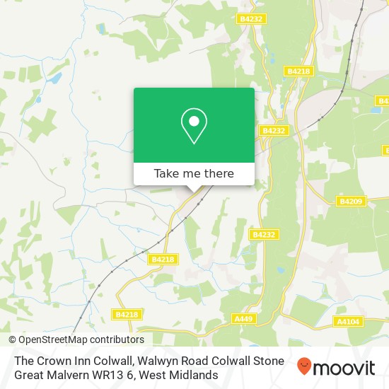 The Crown Inn Colwall, Walwyn Road Colwall Stone Great Malvern WR13 6 map