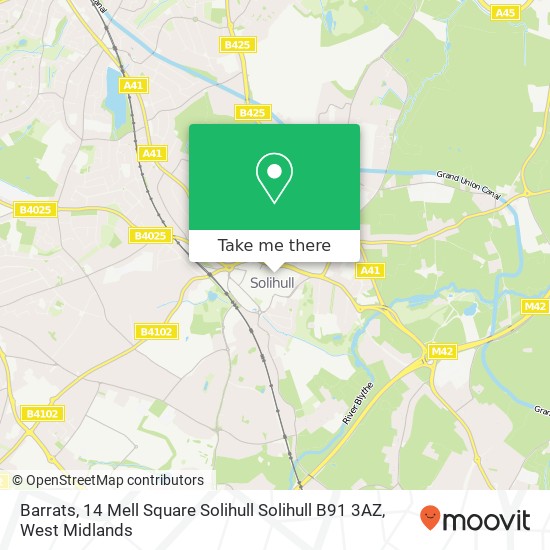 Barrats, 14 Mell Square Solihull Solihull B91 3AZ map