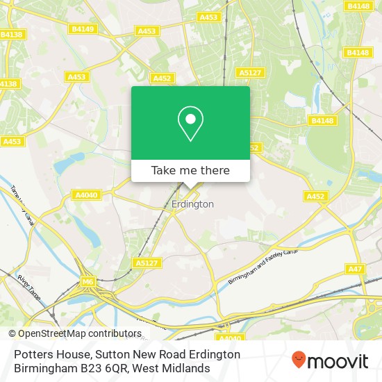 Potters House, Sutton New Road Erdington Birmingham B23 6QR map