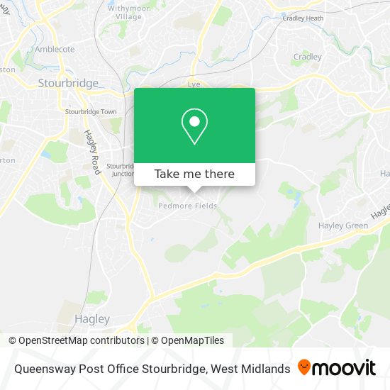 Queensway Post Office Stourbridge map