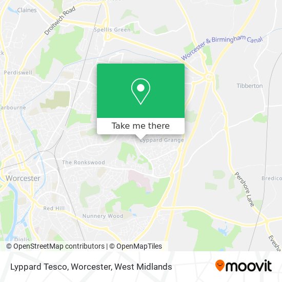 Lyppard Tesco, Worcester map