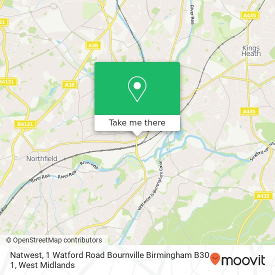 Natwest, 1 Watford Road Bournville Birmingham B30 1 map