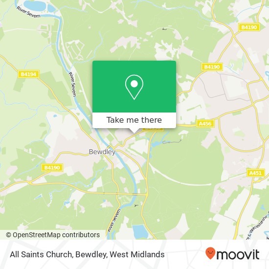 All Saints Church, Bewdley map