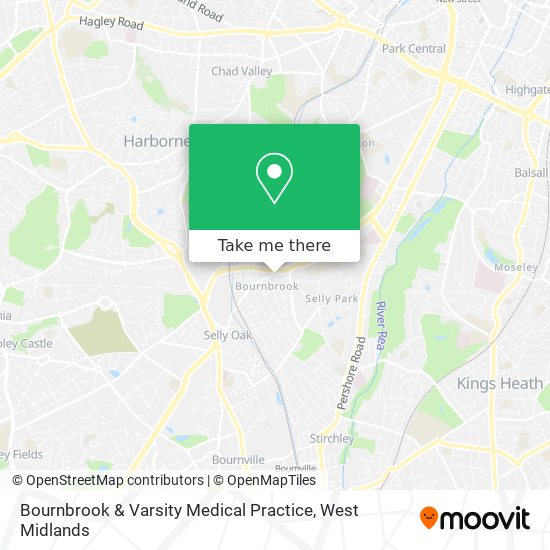 Bournbrook & Varsity Medical Practice map