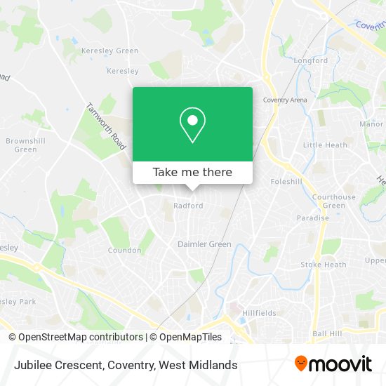 Jubilee Crescent, Coventry map