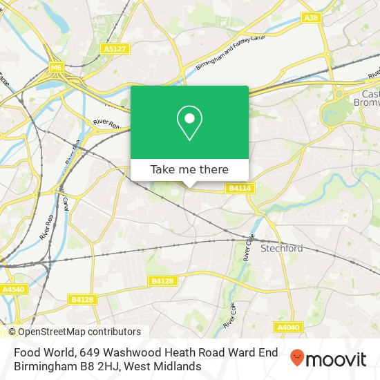 Food World, 649 Washwood Heath Road Ward End Birmingham B8 2HJ map