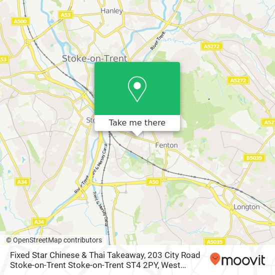 Fixed Star Chinese & Thai Takeaway, 203 City Road Stoke-on-Trent Stoke-on-Trent ST4 2PY map