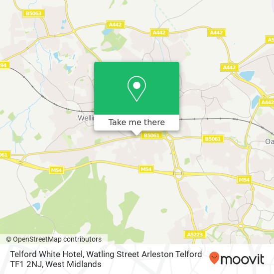 Telford White Hotel, Watling Street Arleston Telford TF1 2NJ map